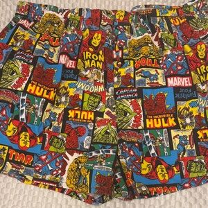 Marvel Comic Patchwork Lounge Shorts -Hulk, Thor,Captain America,Iron Man boxers